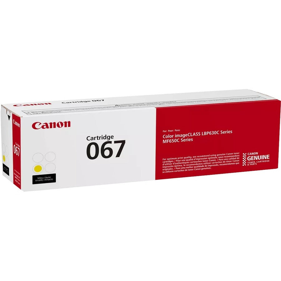 Cartouche de toner laser Canon 067 originale à rendement standard – Jaune – 1 unité