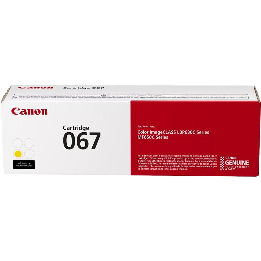 Cartouche de toner laser Canon 067 originale à rendement standard – Jaune – 1 unité