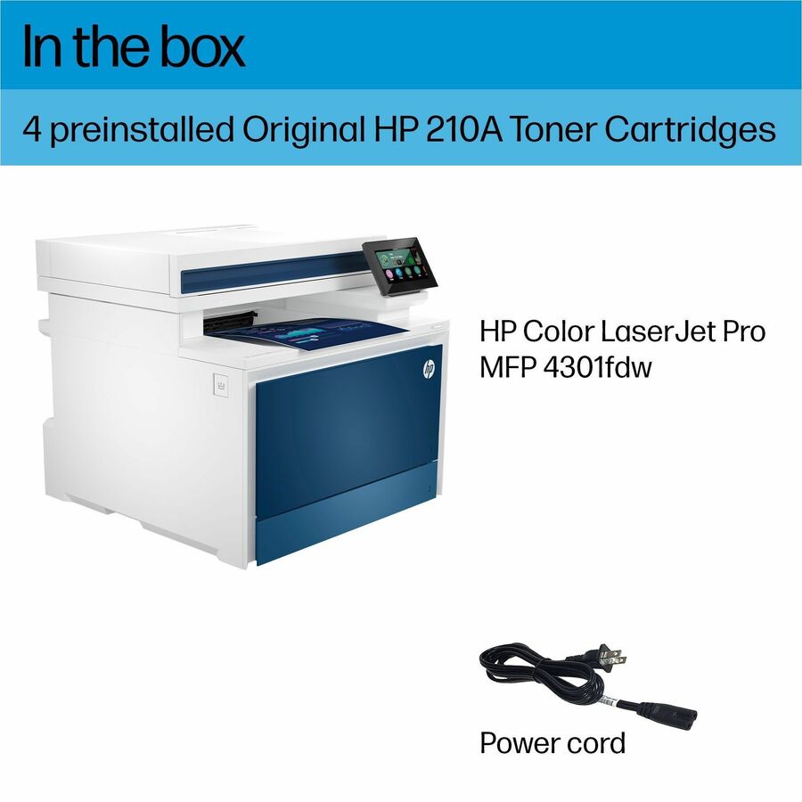 HP LaserJet Pro 4301fdw Wired & Wireless Laser Multifunction Printer - Color