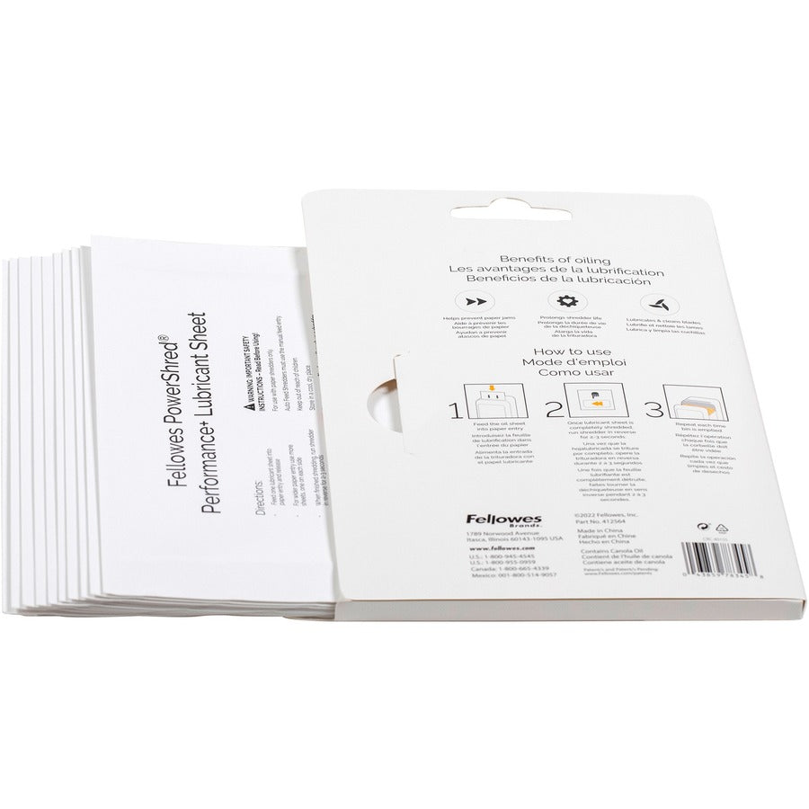 Fellowes Powershred Performance+ Lubricant Sheets