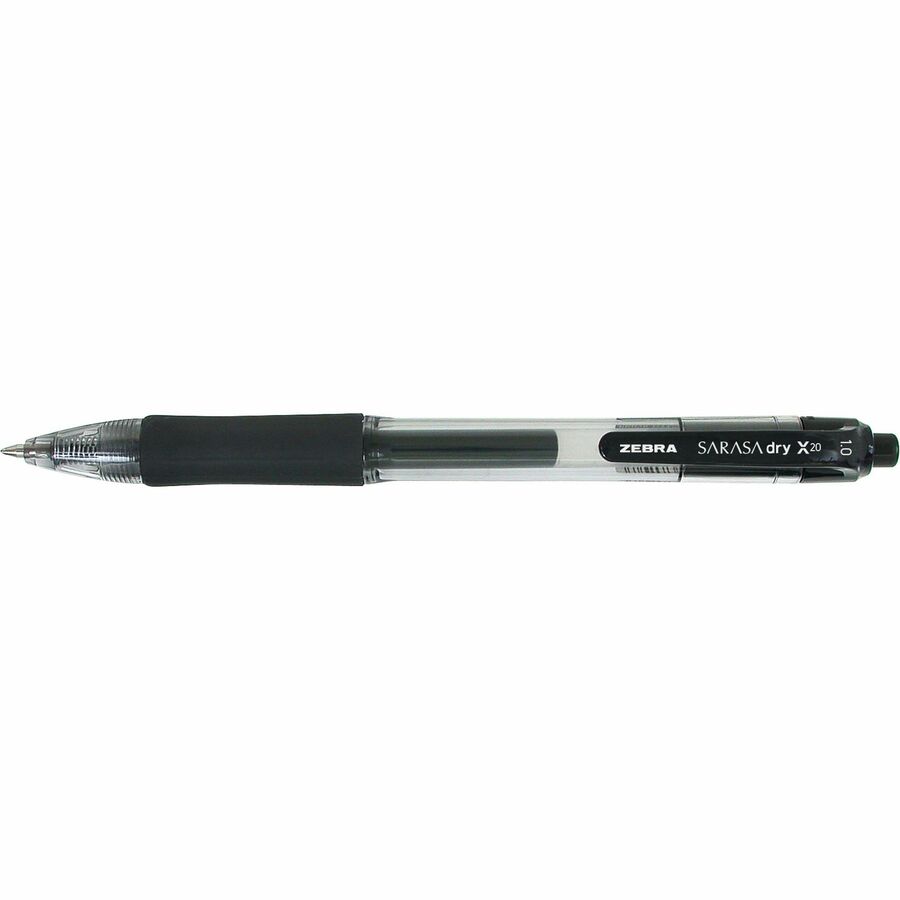 Zebra Sarasa Dry X20 retractable gel pen – 1.0mm bold tip, black ink