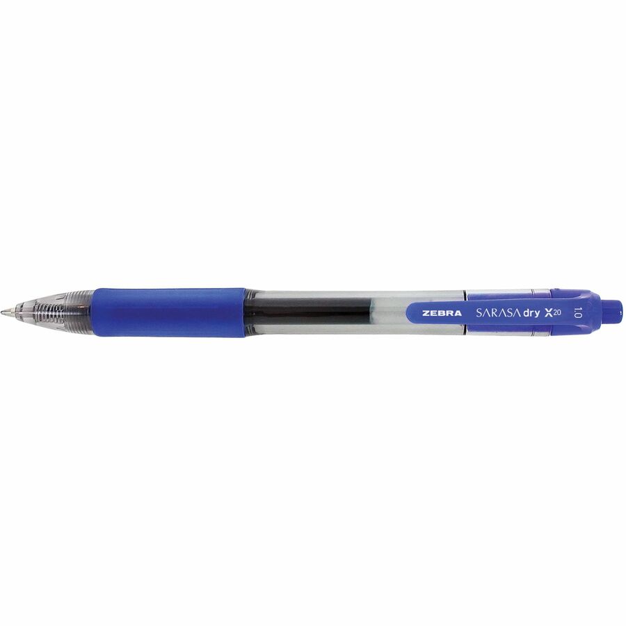 Zebra Sarasa Dry X20 retractable gel pen – 1.0mm bold tip, blue ink