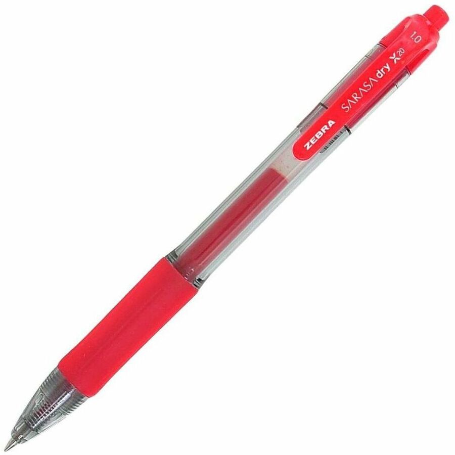 Zebra Sarasa Dry X20 retractable gel pen – 1.0mm bold tip, red ink