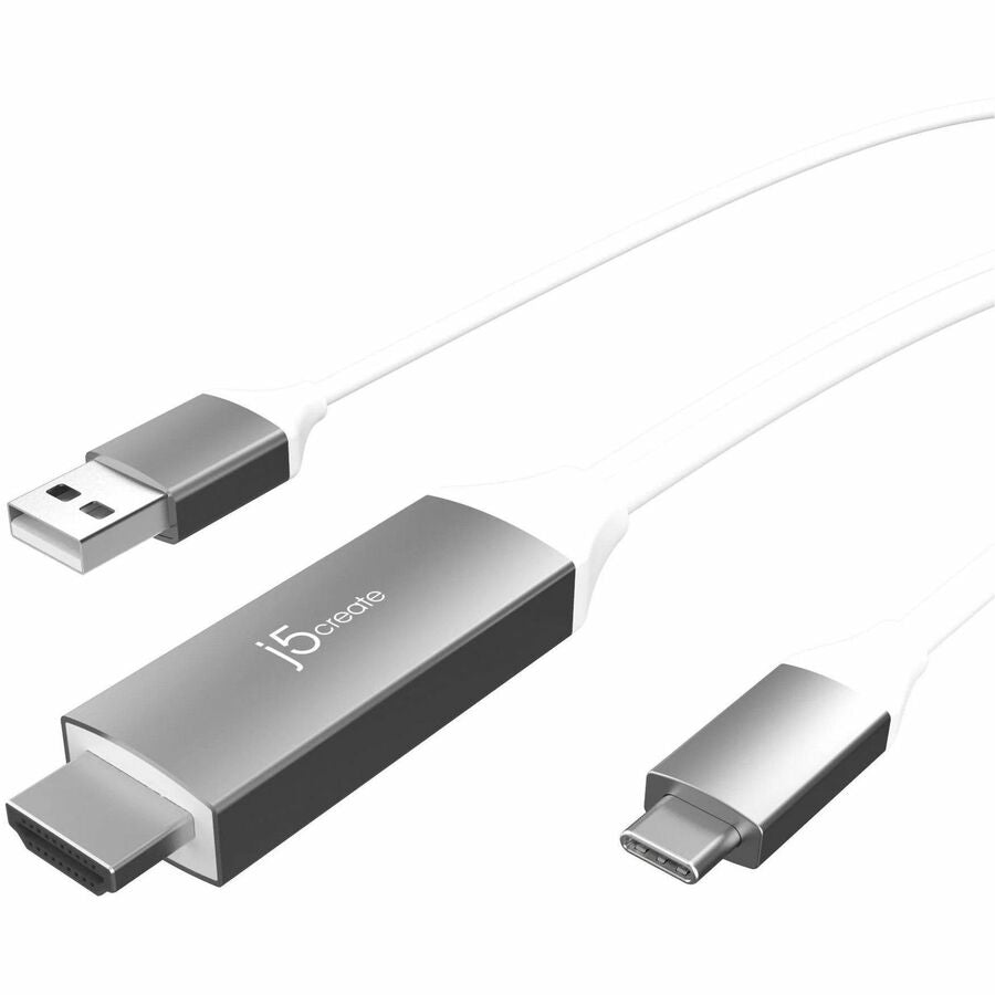 Câble HDMI 4K USB-C j5create avec port USB Type-A 5V Pass-Through