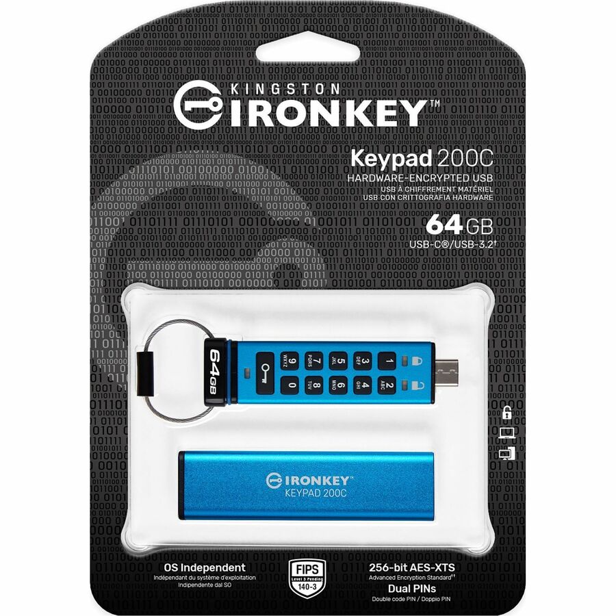 IronKey Keypad 200 64GB USB 3.2 (Gen 1) Type C Flash Drive