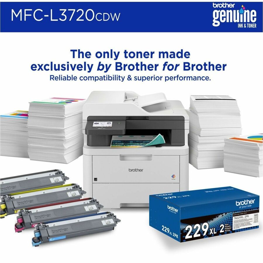 Brother MFC-L3720CDW Wireless LED Multifunction Printer - Color