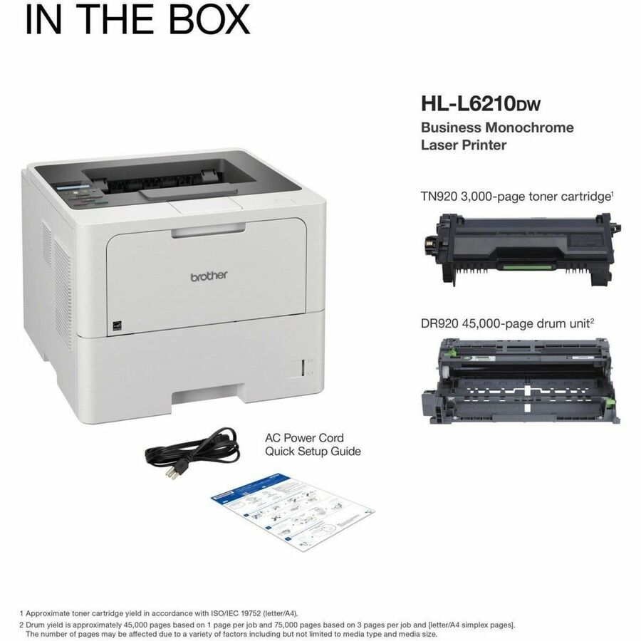 Brother HL-L6210DW Desktop Wireless Laser Printer - Monochrome