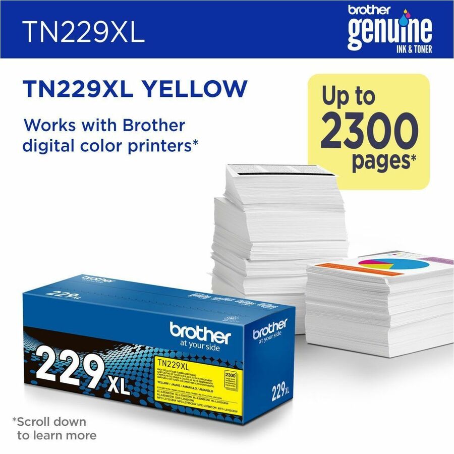 Brother Original High Yield Laser Toner Cartridge - Yellow - 1 Each