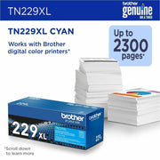 Brother TN229XLC High-Yield Cyan Toner Cartridge – 2,300 Pages