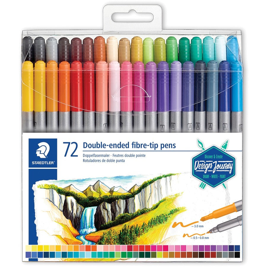 Staedtler Duo Double-Ended Fibre-Tip Pens – 72-Colour Set