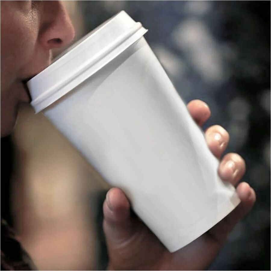 Globe Dome Cup Lids — Fits 8 oz Cups, White, 50/Pack