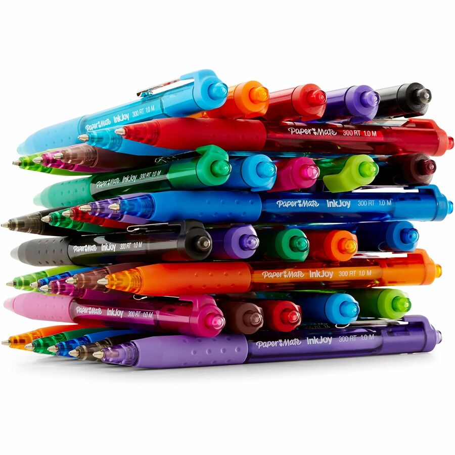 Paper Mate InkJoy 300RT Retractable Ballpoint Pens — Medium 1.0mm, Assorted, 24-Pack