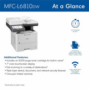 Brother MFC-L6810DW Wireless Laser Multifunction Printer - Monochrome - Gray