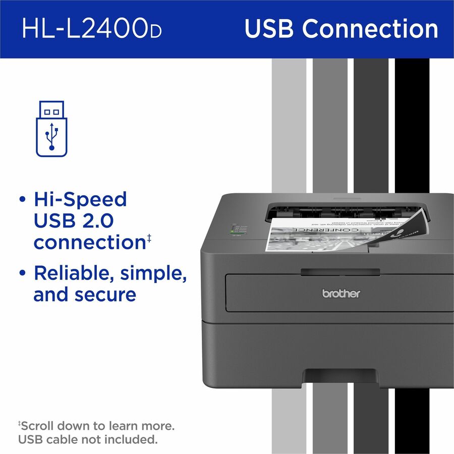 Brother HL-L2400D Desktop Wired Laser Printer - Monochrome