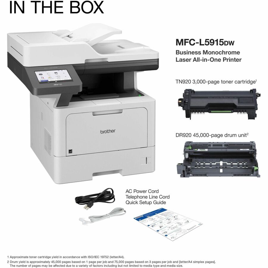 Brother MFCL5915DW Laser Multifunction Printer - Monochrome