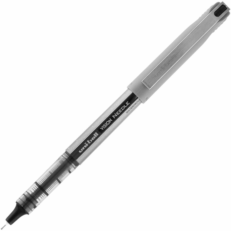 Uniball Vision Needle Rollerball Pen w/ Cap - 0.7mm Fine Black 1734903