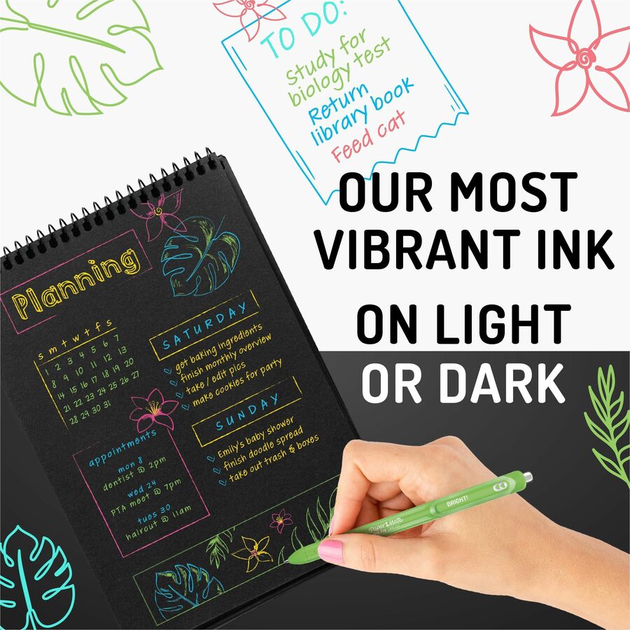 Paper Mate Inkjoy Gel Bright! Pens, Medium Point (0.7mm) - 3-Pack