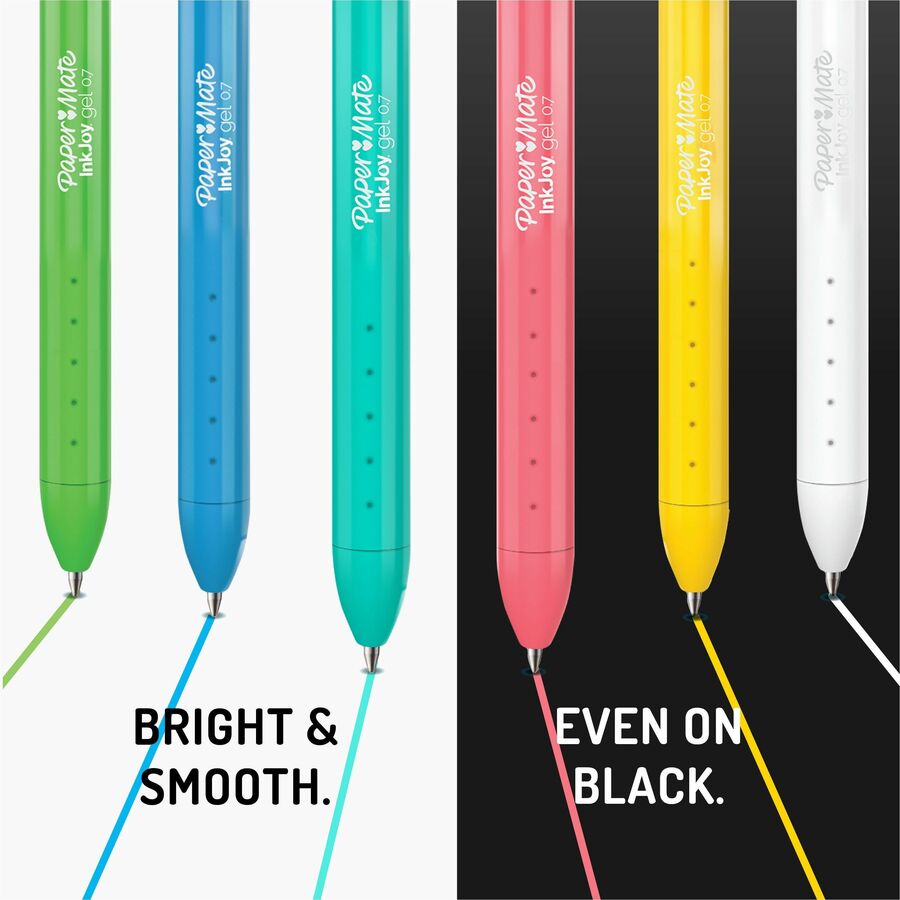 Paper Mate Inkjoy Gel Bright! Pens, Medium Point (0.7mm) - 3-Pack