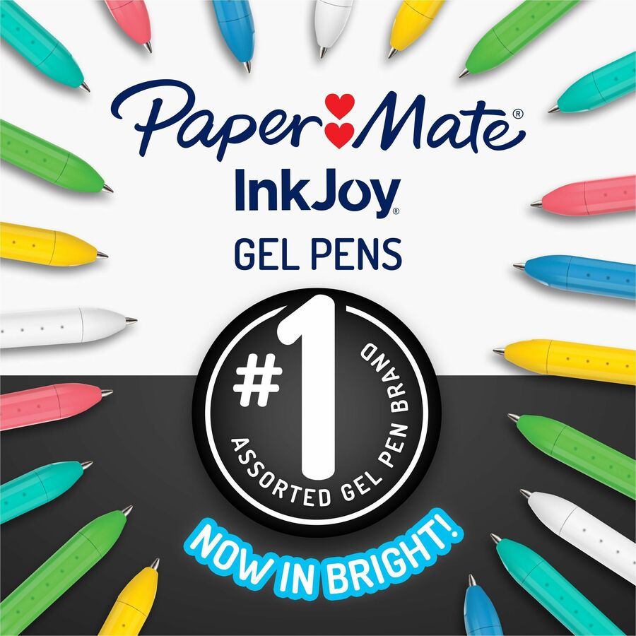 Paper Mate Inkjoy Gel Bright! Pens, Medium Point (0.7mm) - 3-Pack