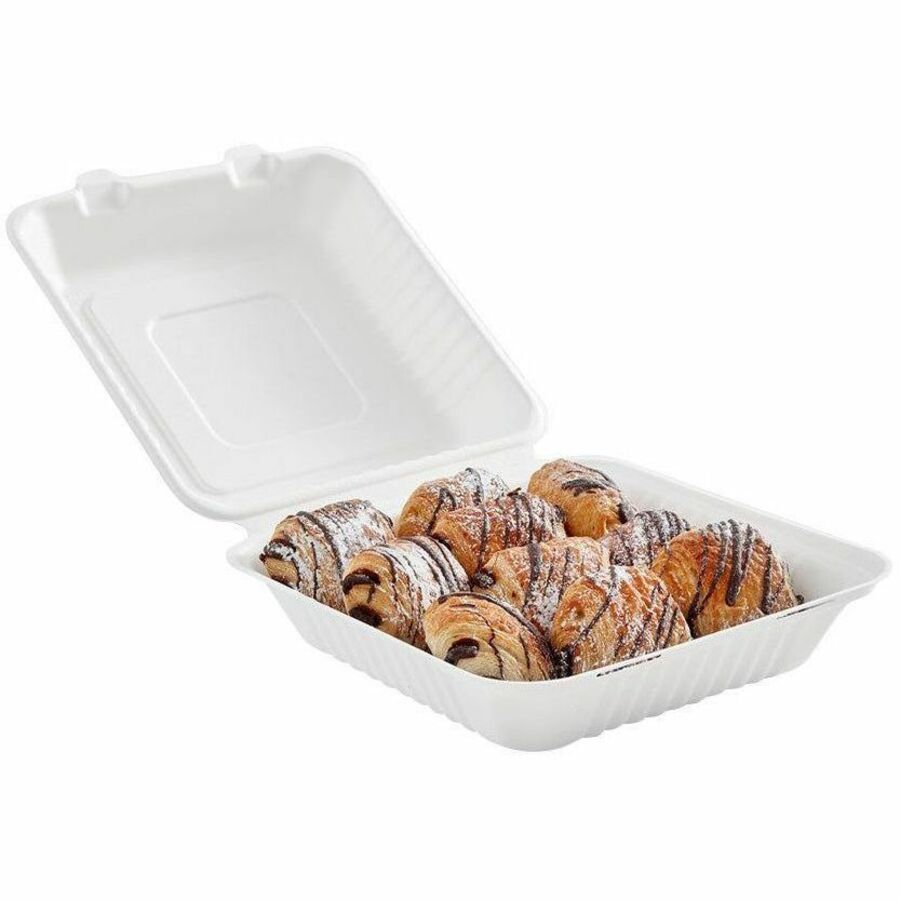 Globe JP901 Sugarcane Fibre Food Containers — White, 200-Pack