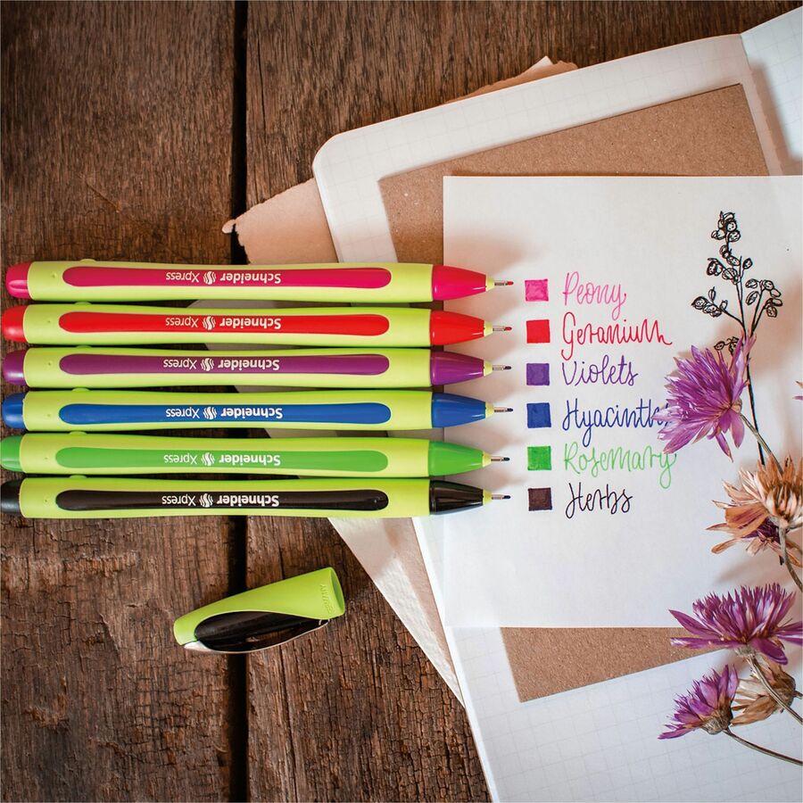 Schneider Xpress fineliner pens, 0.8 mm, assorted 6-pack