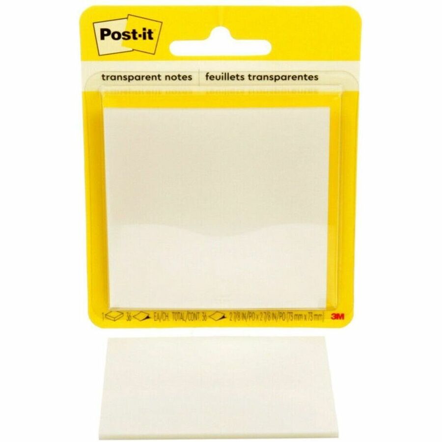 3M Post-it Transparent Notes 3 x 3" 36 shts/pad Clear 10 pads/pkg