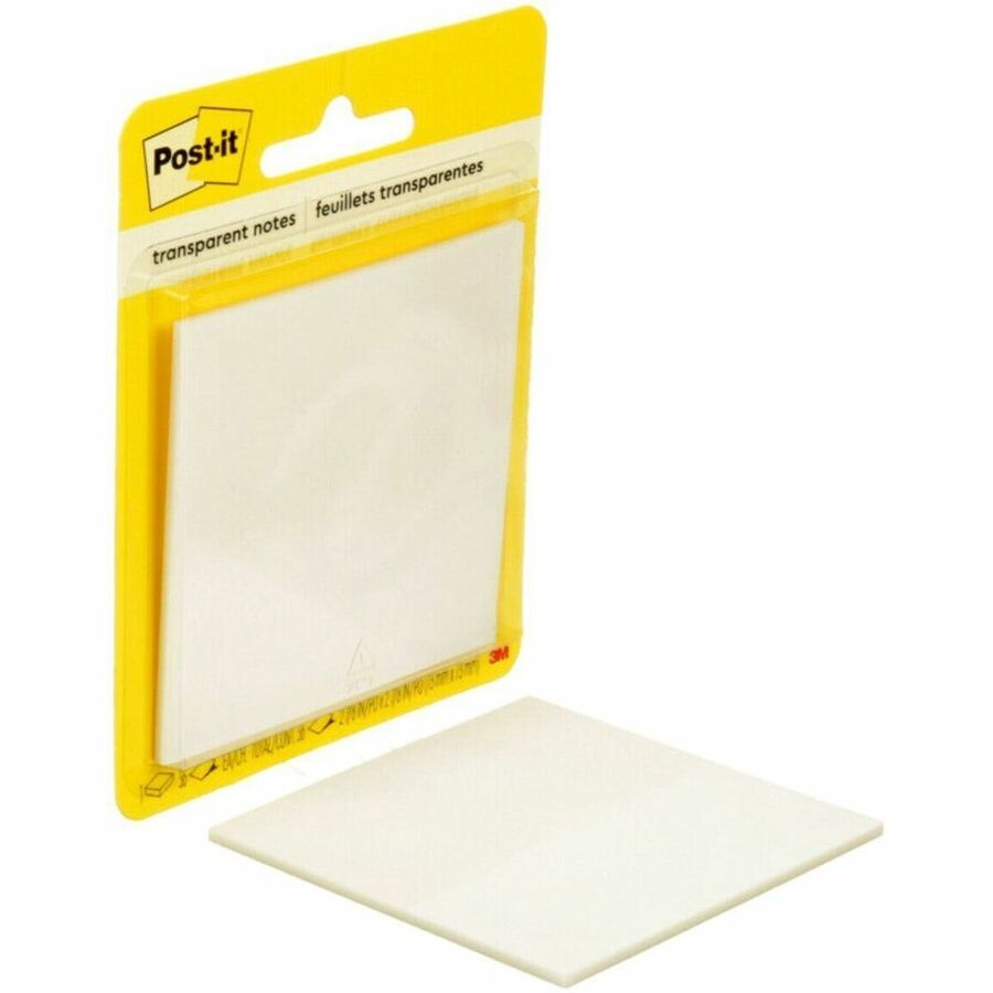 3M Post-it Transparent Notes 3 x 3" 36 shts/pad Clear 10 pads/pkg