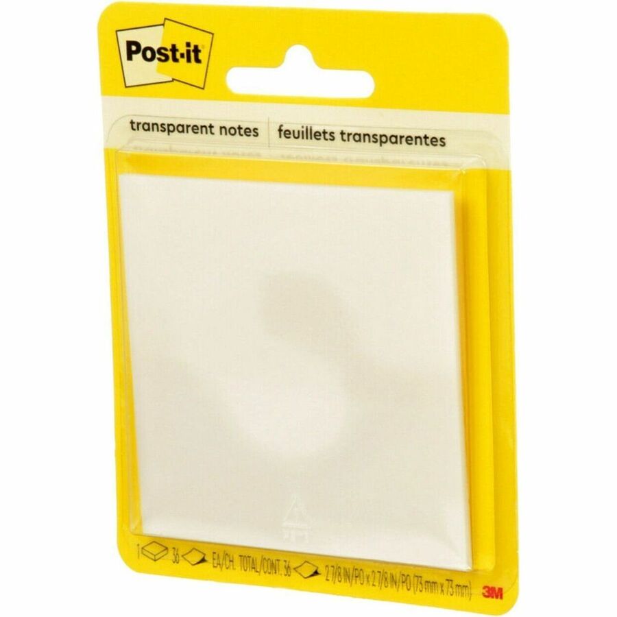 3M Post-it Transparent Notes 3 x 3" 36 shts/pad Clear 10 pads/pkg