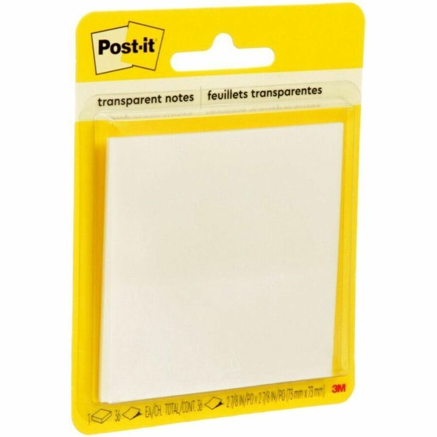 3M Post-it Transparent Notes 3 x 3" 36 shts/pad Clear 10 pads/pkg