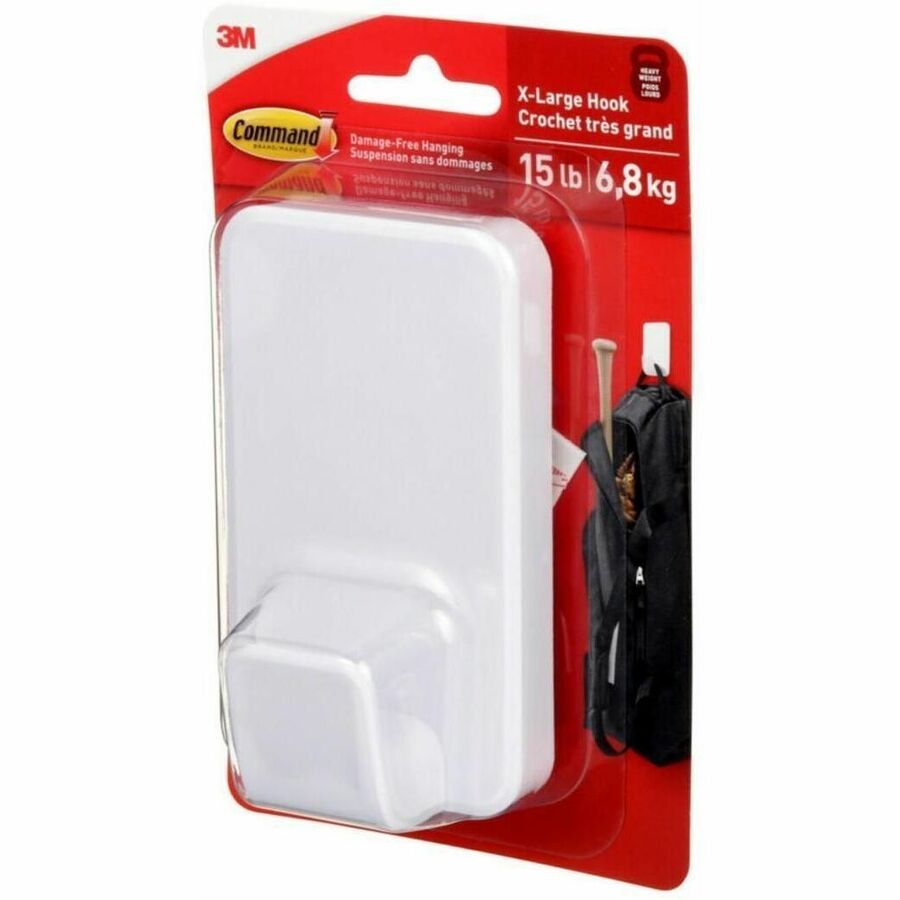 Command X-Large Adhesive Hook 15 lbs White 1/pkg