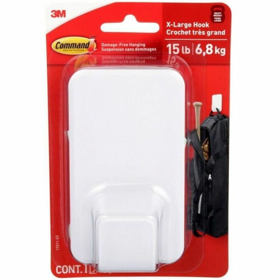 Command X-Large Adhesive Hook 15 lbs White 1/pkg