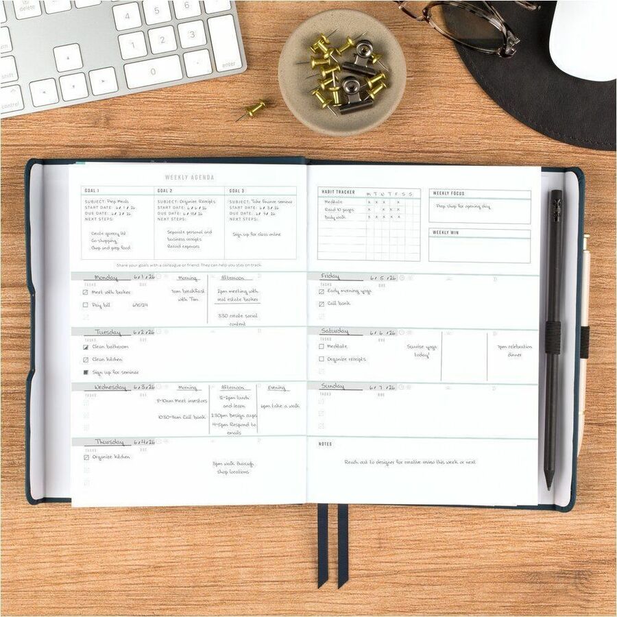 At-A-Glance Foundation Undated Weekly/Monthly Planner — 5½" x 8½", Blue