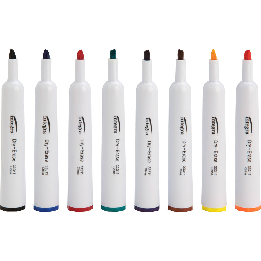 Integra Chisel Point Dry-erase Markers - 8-Pack