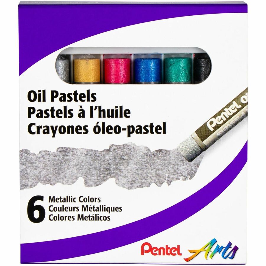 Pentel Arts Metallic Oil Pastels - 6 Pack