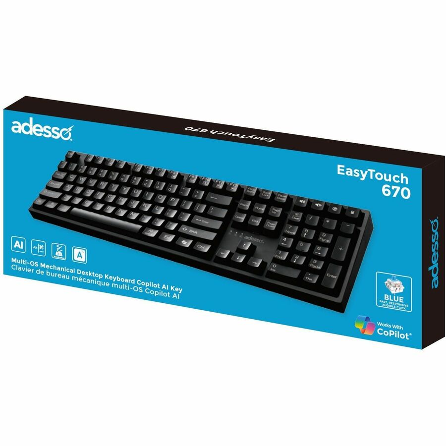 Adesso Multi-OS Mechanical Keyboard With CoPilot AI Hotkey