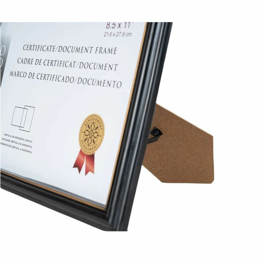 St. James® Certificate/Document/Diploma Frame, 8.5x11" , Black with Gold Trim