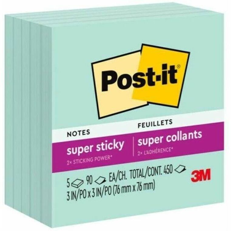 Post-it® Super Sticky Notes 3 in x 3 in, 5 Pads/Pack