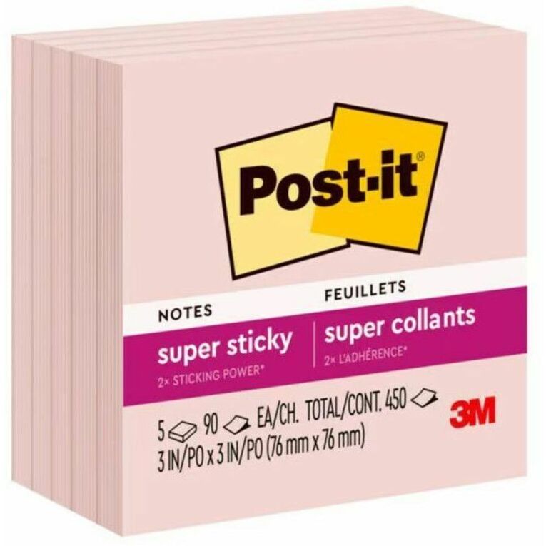 Post-it® Super Sticky Notes 3 in x 3 in, 5 Pads/Pack