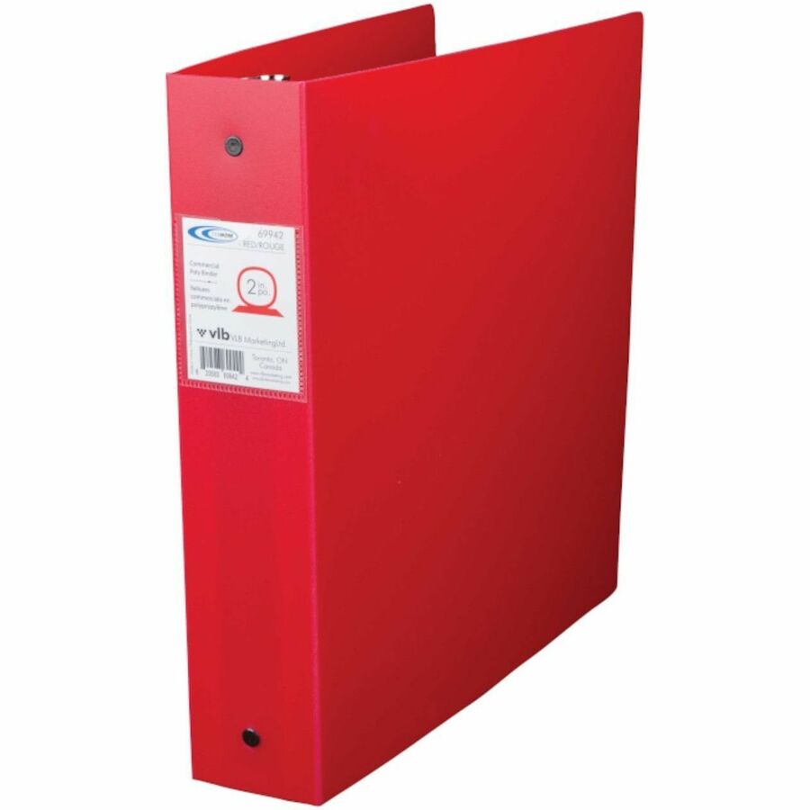 Filemode Commercial Poly Binder - 1 in (25 mm) Round Ring, Red