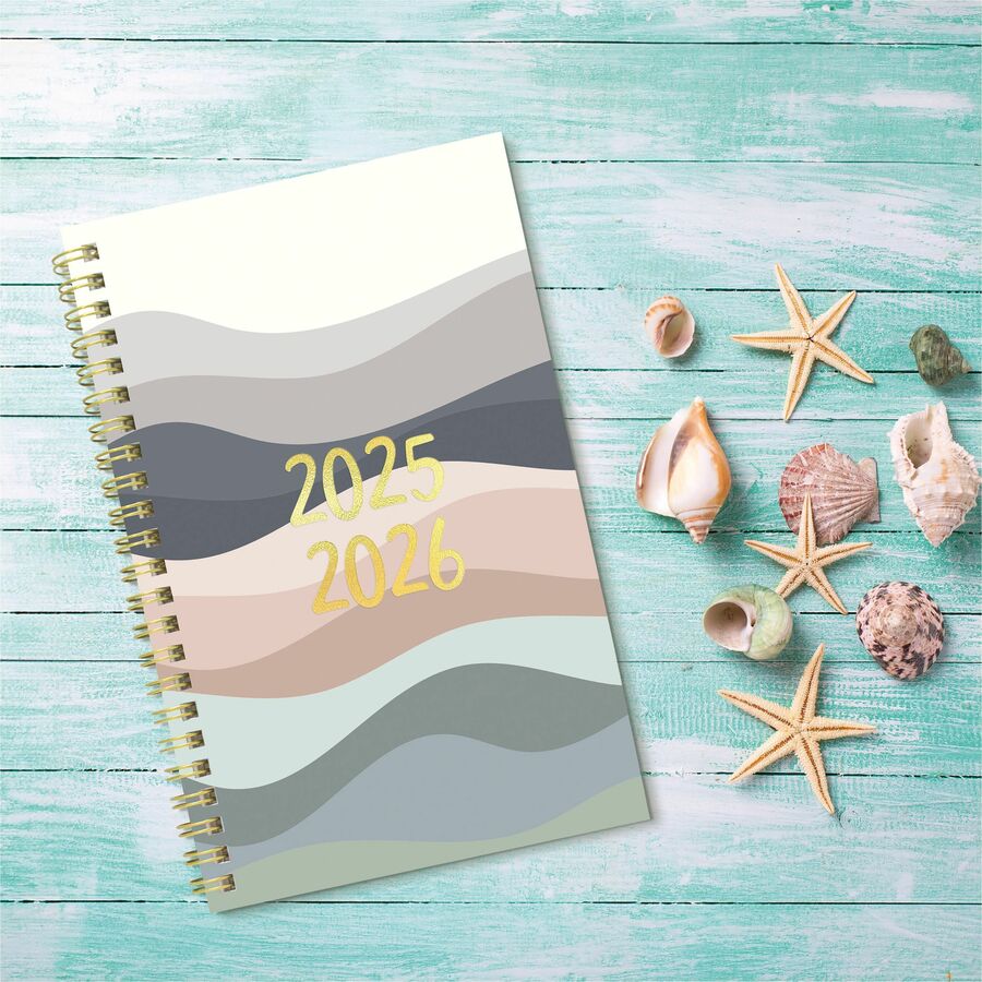Blueline 2025-2026 Under The Sea 13-Month Weekly/Monthly Academic Planner - July to July - 8" x 5" - Waves - Bilingual