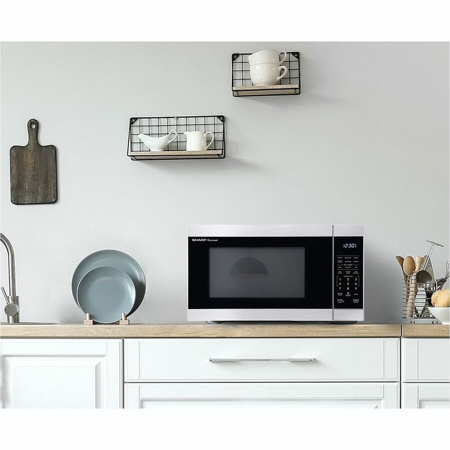 Sharp SMC1162KSC Carousel Countertop Microwave Oven 1.1 c.u. ft. 900W Stainless Steel