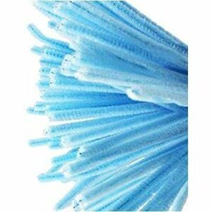 DBLG Import Chenille Stems - Light Blue, 4 mm x 12 in., 100-Pack