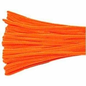 DBLG Import Chenille Stems - Orange, 4 mm x 12 in., 100-Pack
