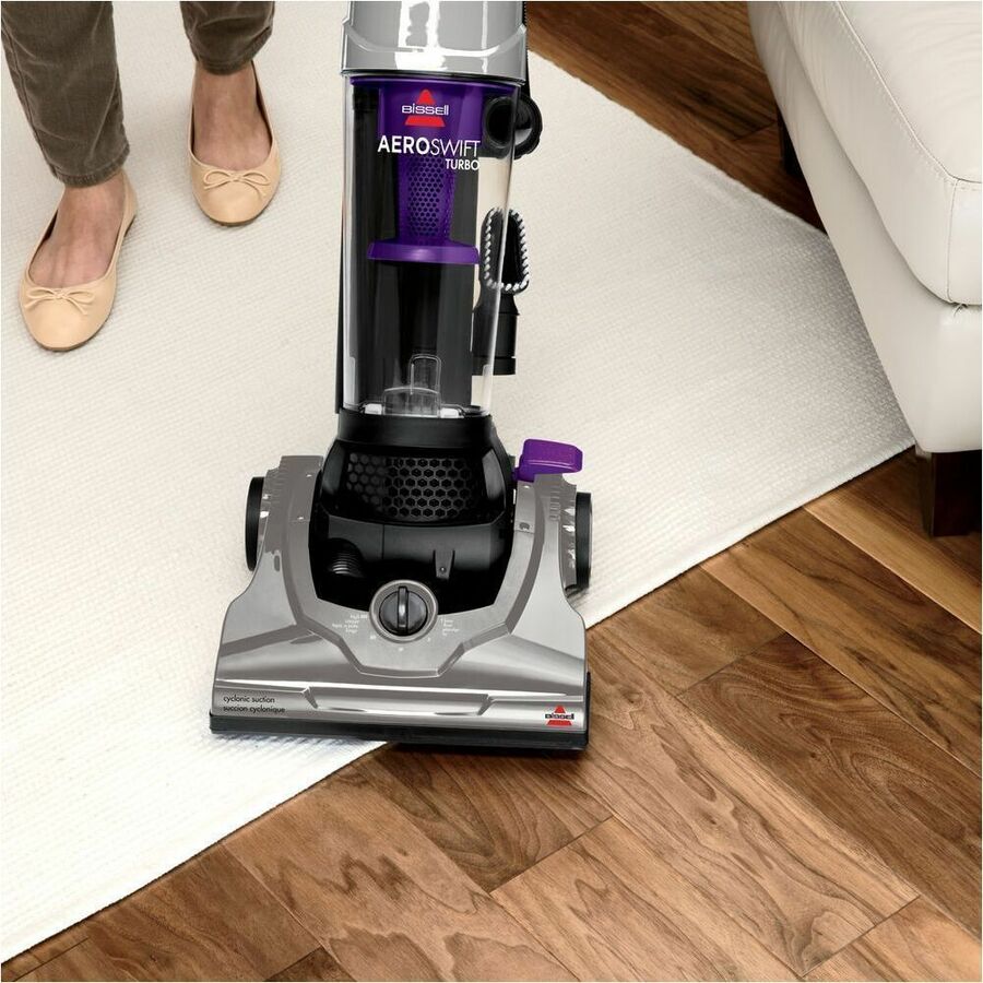 Aspirateur balai sans sac BISSELL AeroSwift Turbo, argent et violet