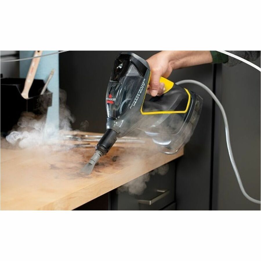 BISSELL PowerSteamer Heavy Duty Balai Vapeur et Nettoyeur à Main 3-en-1 Gris et Jaune