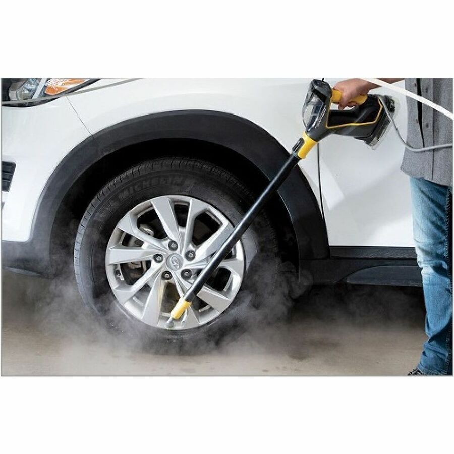 BISSELL PowerSteamer Heavy Duty Balai Vapeur et Nettoyeur à Main 3-en-1 Gris et Jaune