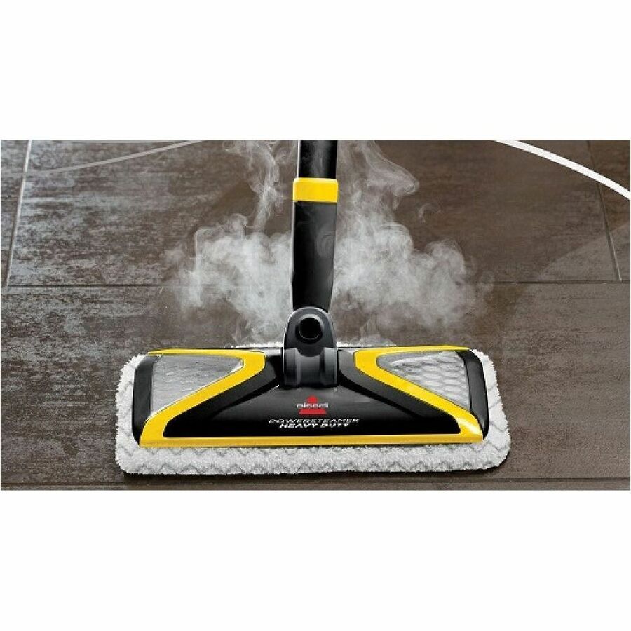 BISSELL PowerSteamer Heavy Duty Balai Vapeur et Nettoyeur à Main 3-en-1 Gris et Jaune