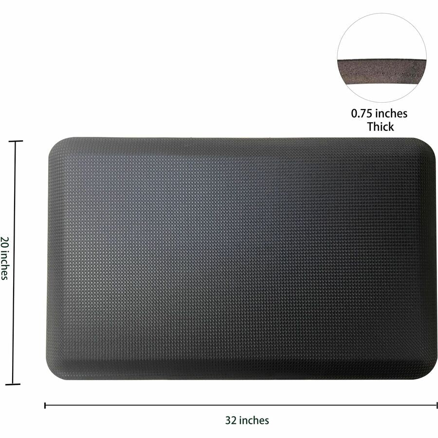 Rocelco Medium Anti-Fatigue Mat — 30 x 20, Black