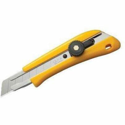 Olfa 18mm BN-L Ratchet Lock Utility Knife With a 10-Pack of Silver Snap Blades
