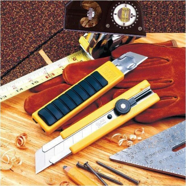 Couteau utilitaire à lame extra forte à cliquet Olfa Classic avec poignée antidérapante, paquet de 3